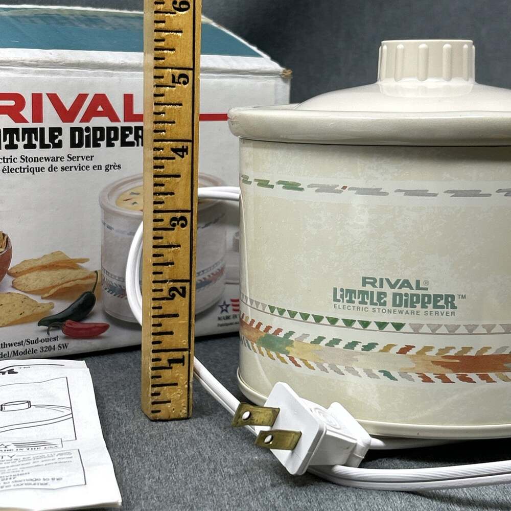 VTG Little Dipper Rival Original Box Scoop Crock & Top Better Cheese Dipping USA